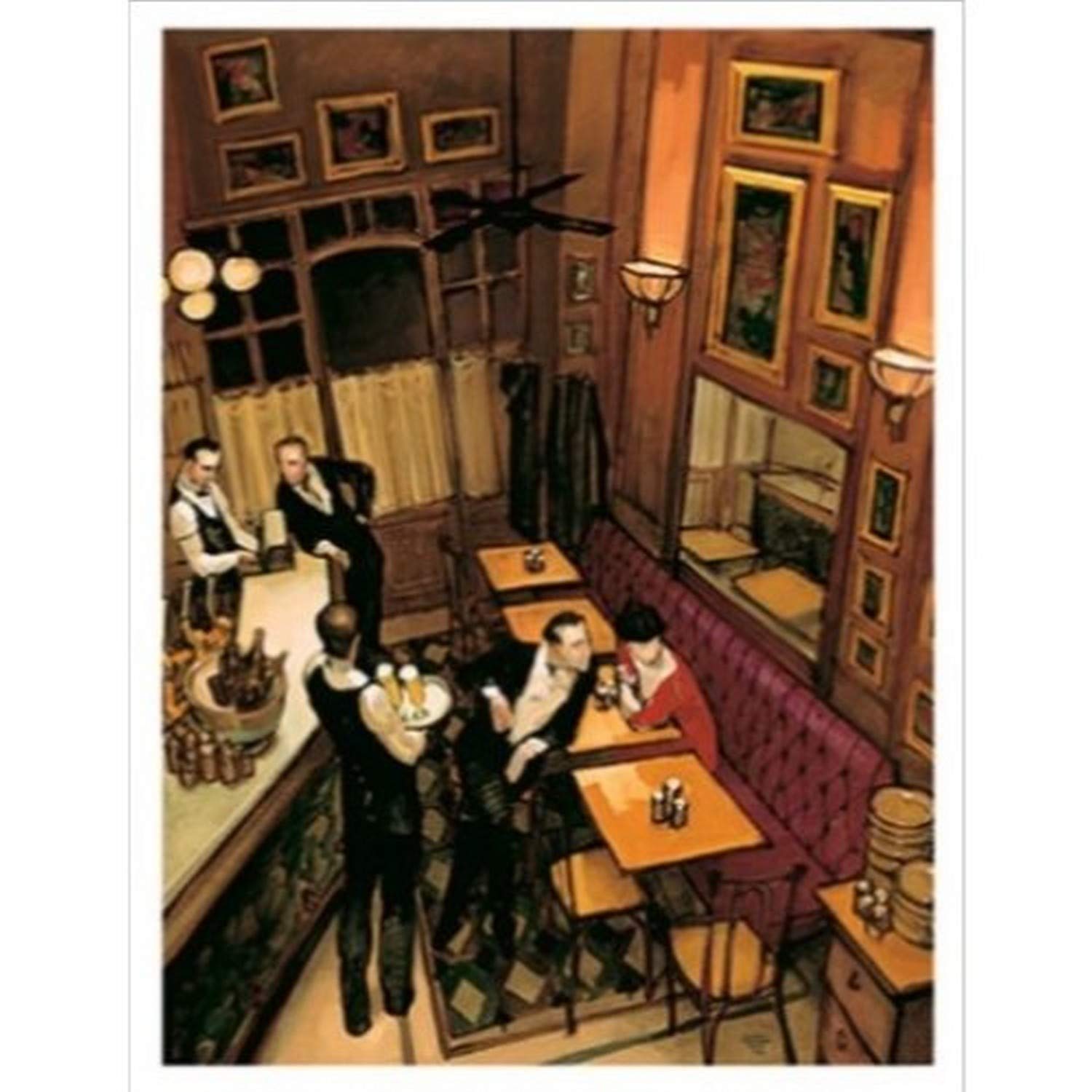 Amazon.com: Bistro by Juarez Machado 26x34 Art Print Poster Bar